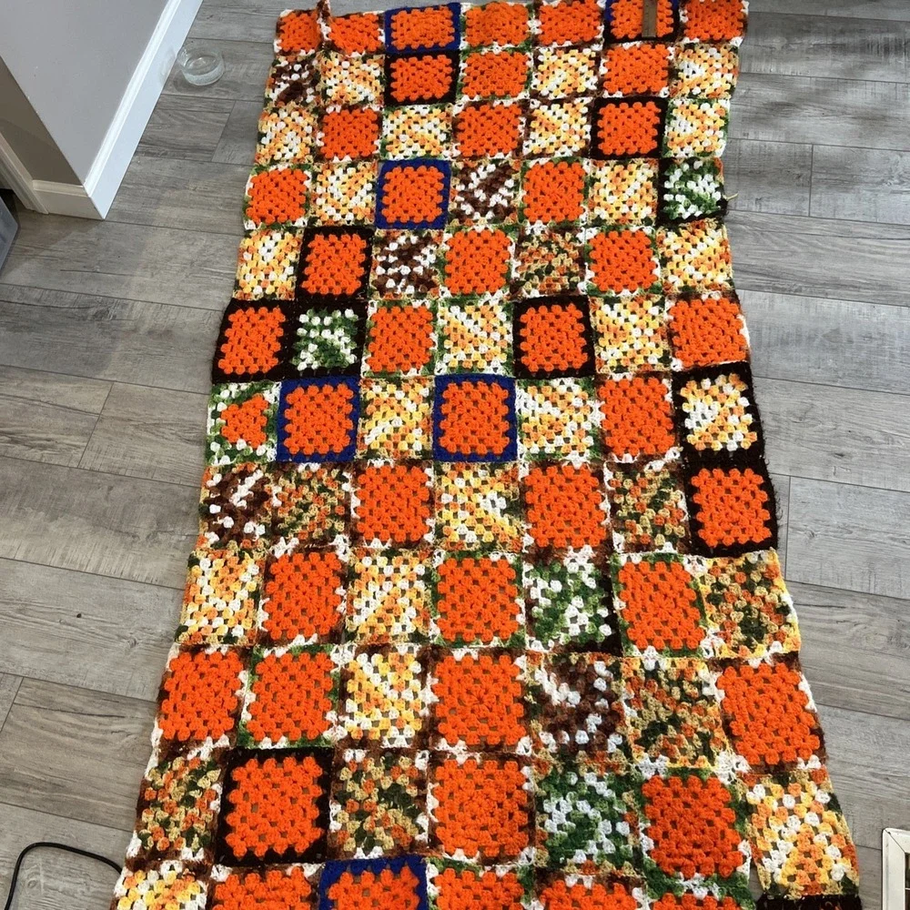 Handmade Crochet Granny‎ Blanket Afghan Couch Throw 76x38